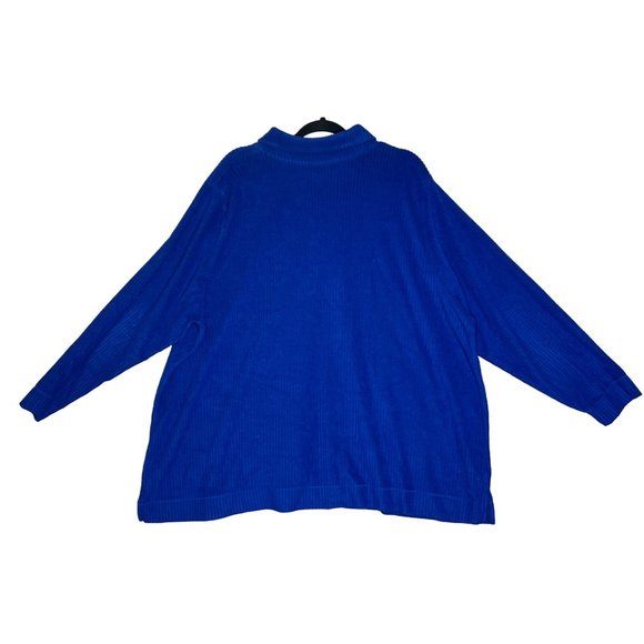 Catherines Womens Chenille Blue Pullover Sweater Plus Size 3X 26/28W Kangaroo Po - Picture 3 of 6